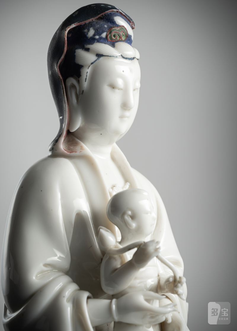 A dehua figure of a Guanyin and child - 图5